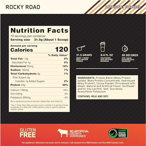 Optimum Nutrition Gold Standard 100% Whey Protein Powder, Rocky Road, 5 Pound Optimum Nutrition buy supplements canada