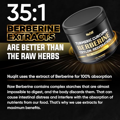 Berberine Supplement 14000mg Turmeric Curcumin 4500mg Trans-Resveratrol 4500mg Nuqiit buy supplements canada
