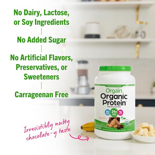 Orgain Organic Vegan Protein Powder, Chocolate Peanut Butter - 21g of Plant Based Protein Orgain buy supplements canada