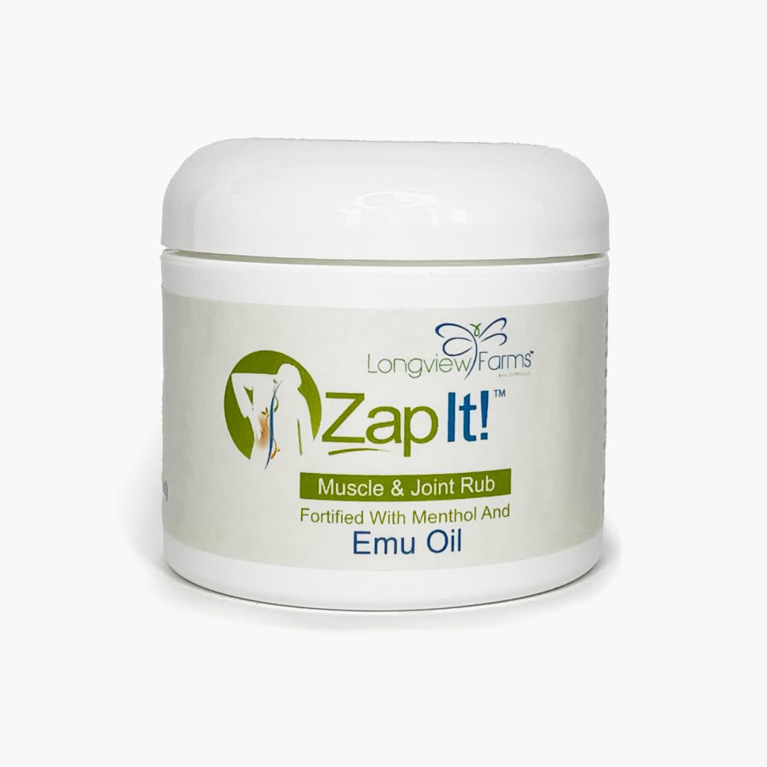 Longview Farms® Zap It! Muscle and Joint Therapy Cream– Fast-Absorbing Full Body Formula for Neck, Back, Legs, and feet and Knee Muscle Aches, Joint Discomfort, with Emu Oil(4 oz. Jar) Longview Farms buy supplements canada