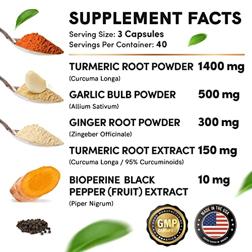 4-in-1 Turmeric and Garlic Supplements with Bioperine 2360 mg (240 ct) Turmeric Ginger MEDCHOICE buy supplements canada