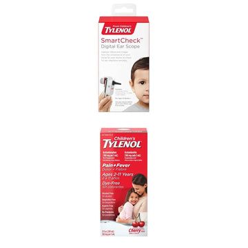 SmartCheck Digital Ear Scope from Children's Tylenol, Otoscope with Light, 1 Otoscope Clamp, 12 Specula Tips + Children's Tylenol Pain + Fever Medicine with Acetaminophen, 8 fl. oz Tylenol buy supplements canada