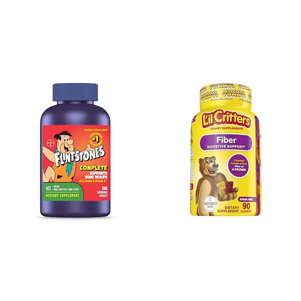 Flintstones Vitamins Chewable Kids Vitamins, Complete Multivitamin & L’il Critters Fiber Daily Gummy Supplement for Kids Flintstones Vitamins buy supplements canada