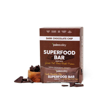 Paleovalley Superfood Bars – Dark Chocolate Chip– 10 Pack – 9g Protein per Bar – Gluten-Free, Grain-Free, Paleo, Non-GMO – On-the-Go Snack Paleovalley buy supplements canada