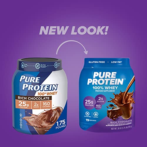 Pure Protein 100% Whey Protein Powder, Rich Chocolate, 25 g Protein, 1.75 lb Pure Protein buy supplements canada