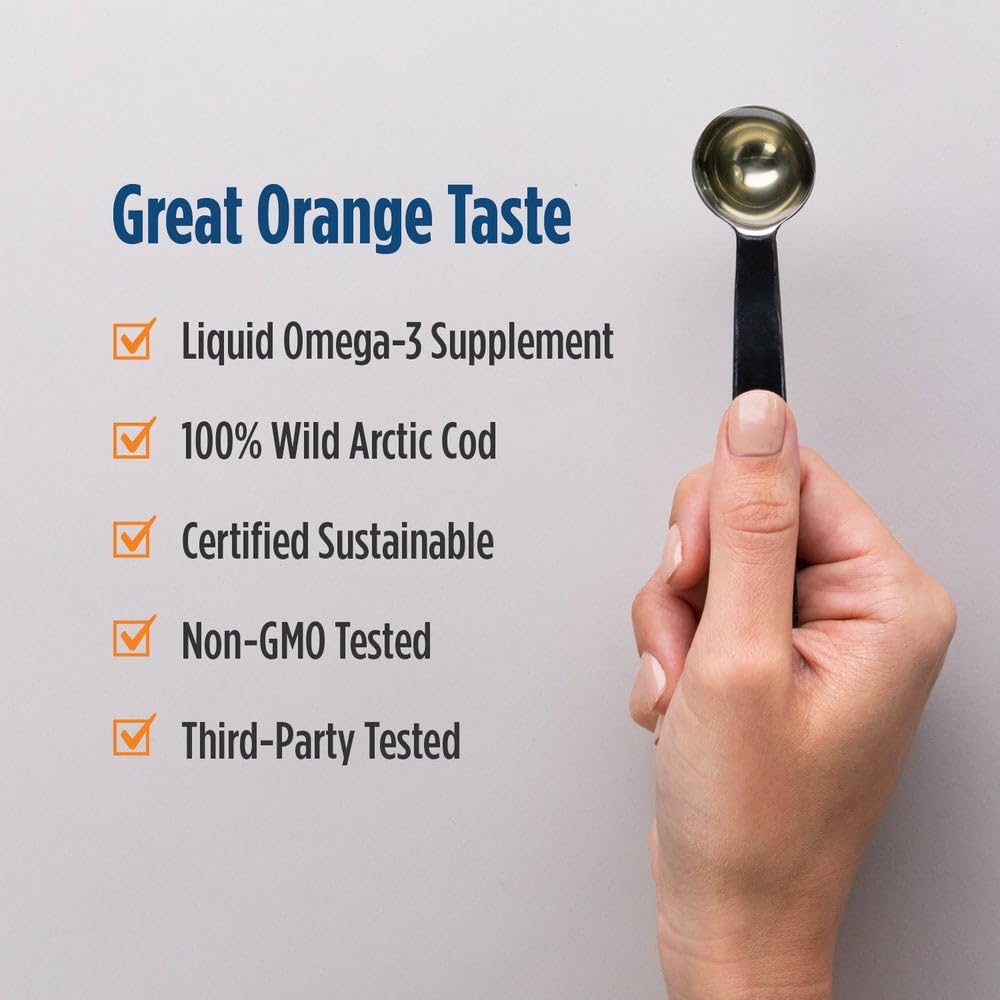 Nordic Naturals Arctic Cod Liver Oil, Orange - 16 oz - 1060 mg Total Omega-3s with EPA & DHA - Heart & Brain Health, Healthy Immunity, Overall Wellness - Non-GMO - 96 Servings Nordic Naturals buy supplements canada