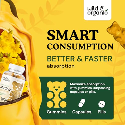 Wild & Organic Mullein Gummies - Daily Dietary Supplement for Respiratory, Digestive Wild & Organic buy supplements canada