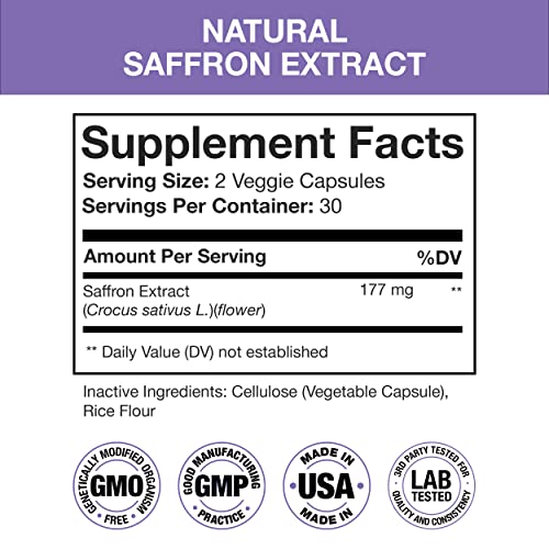 Nutra Simple Saffron Supplements 177mg, Pure Saffron Extract, Made in USA, Natural Nutra Simple buy supplements canada