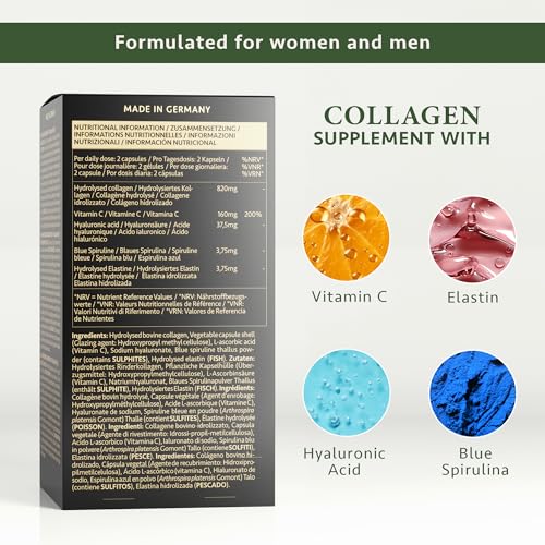Collagen Capsules 820mg - 180 High Strength Capsules (3 Months Supply) SatinNaturel buy supplements canada