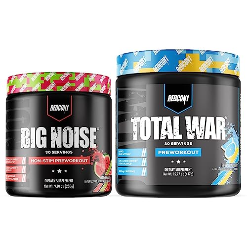 REDCON1 Total War Preworkout (Blue Lemonade) & Big Noise Non-Stim Preworkout Powder REDCON1 buy supplements canada