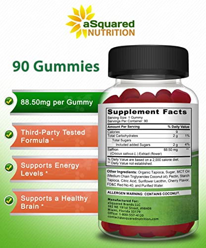 Saffron Gummies - Saffron Extract Supplement - Pure Gummy Supplements Alternative aSquared Nutrition buy supplements canada