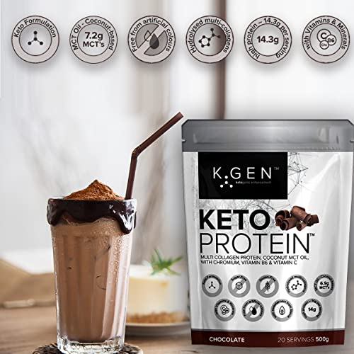 K-GEN™ Keto Collagen Protein Powder Natural Multi Collagen Chocolate Blend, Coconut MCT Vitamin C+B6 K GEN ketogenic enhancement buy supplements canada