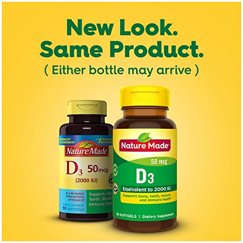 Nature Made Vitamin D3 2000 IU (50 mcg), Dietary Supplement for Bone, Teeth, Muscle Nature Made buy supplements canada