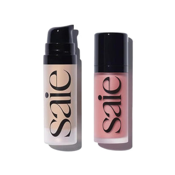 Saie Dewy Glow Duo - Dew Liquid Blush Lady (.40 oz), Mini Glowy Super Gel Warmglow (.5 oz) - Radiant Cheek Tint & Illuminating Primer for a Natural, Lit-From-Within Finish Saie buy supplements canada