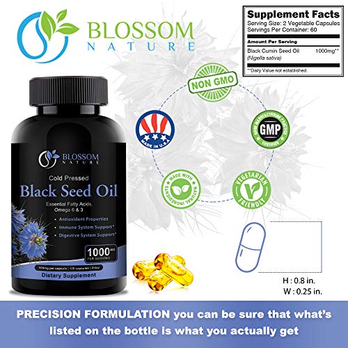 Black Seed Oil Capsules 1000mg - Premium Black Cumin Seed Oil Capsules - Black Seed Blossom Nature buy supplements canada