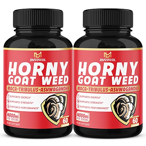 BMVINVOL (2 Packs) Horny Goat Weed Capsules, 14000mg Herbal Equivale BMVINVOL buy supplements canada