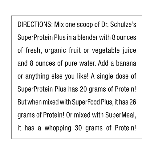 Dr. Schulze's | SuperProtein Plus | 100% Plant Protein Concentrate | Organic Powder Mix Dr. Schulze's buy supplements canada