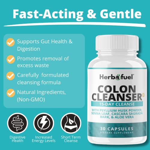 Herbafuel Colon Cleanse - Supports Detox, Gut Health, & Bloating Relief - Contains Herbs Herbafuel buy supplements canada