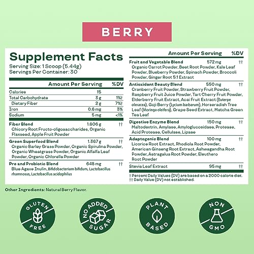 Bloom Nutrition Super Greens Powder Smoothie & Juice Mix (Berry) Bloom Nutrition buy supplements canada