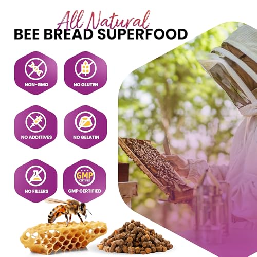 HONEYBEEZONE-Bee Bread Capsules – Nutrient-Rich Superfood for Energy Boost, Immune Support Supplement | Non-GMO, Gluten-Free, 60 Easy-to-Swallow Veggie Capsules HONEYBEEZONE buy supplements canada