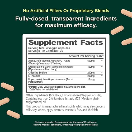 The Genius Brand Mood + Focus Nootropic – 400mg Organic Lion’s Mane, Alpha GPC & Citicoline – Memory & Focus Supplement – 30 Servings The Genius Brand buy supplements canada