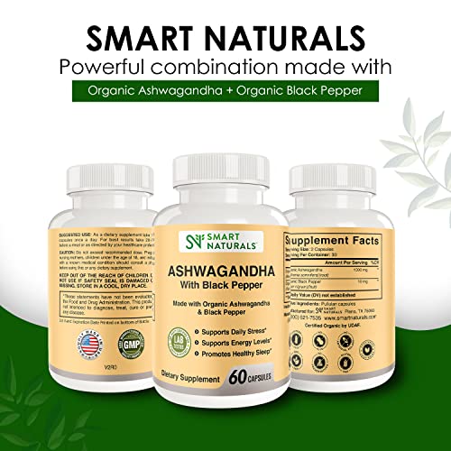 Smart Naturals Organic Ashwagandha with Black Pepper Herbal Supplements, Relieves Smart Naturals buy supplements canada