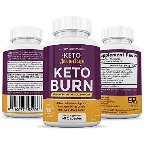 (2 Pack) Keto Advantage Keto Burn Pills Includes Apple Cider Vinegar goBHB Exogenous Justified Laboratories buy supplements canada