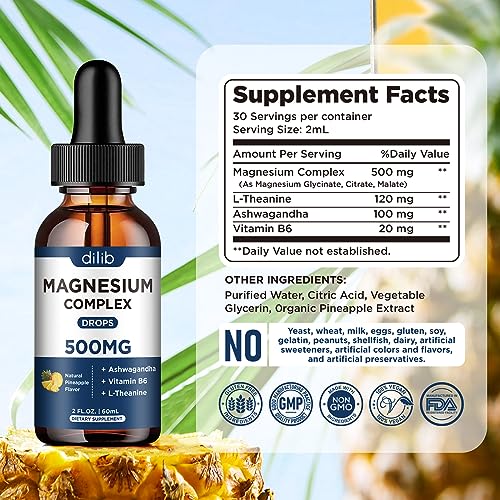Triple Magnesium Complex Supplement-Magnesium Glycinate, Citrate, Malate Liquid Drops dilib buy supplements canada