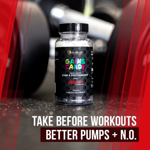 ALPHA LION Gains Candy, Supplement Pills for Muscle Pump & Blood Flow, Nitric Oxide ALPHA LION buy supplements canada