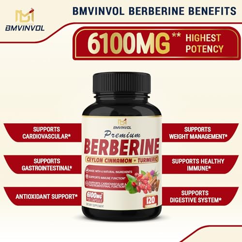 BMVINVOL Premium Berberine HCl 6-in1 Equivalent 6100mg - 120 Capsules - Plus Ceylon BMVINVOL buy supplements canada