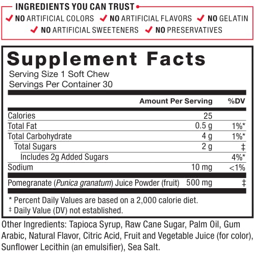 Force Factor Pomegranate Soft Chews for Healthy Aging, Heart Health, Bone Health Force Factor buy supplements canada