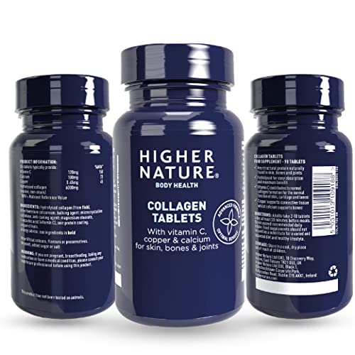 Higher Nature - Collagen Tablets - Hydrolysed Marine Collagen - Vitamin C - Calcium for Bone Support HIGHER NATURE buy supplements canada