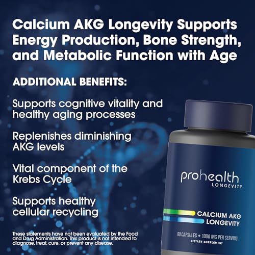 ProHealth Calcium AKG Longevity (Alpha Ketoglutarate) (1,000 mg per 2 Capsule Serving ProHealth buy supplements canada