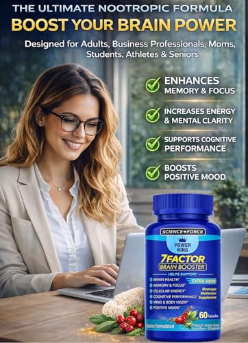 Brain Supplements for Memory & Focus - Nootropic Brain Health - Cognitive Performance, Clarity, Energy, Mental Vigor, Shilajit - Alpha Choline, Lion's Mane, Bacopa, 18 Premium Ingredients SCIENCE FORCE buy supplements canada