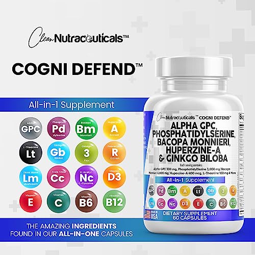 Alpha GPC Choline 300mg Phosphatidylserine 3000mg Bacopa Monnieri Clean Nutraceuticals buy supplements canada
