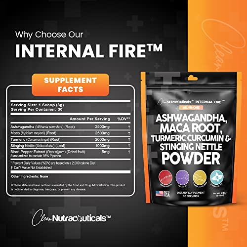 4in1 Ashwagandha Maca Root Powder Supplement with Turmeric Stinging Clean Nutraceuticals buy supplements canada