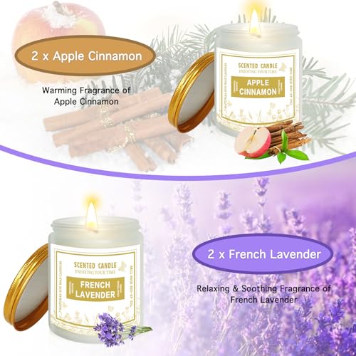 4 Pack Candles for Home Scented, Lavender & Cinnamon Candles Gifts for Women, 28 oz 200H Long zsaltt buy supplements canada