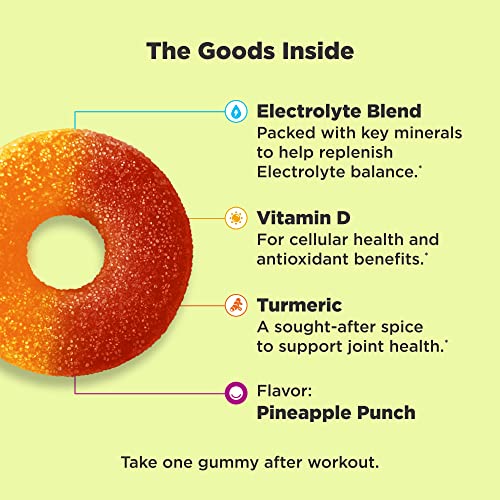 OLLY Post-Game Recover Workout Gummy Rings, Vitamin D, Turmeric, Electrolytes, Pineapple OLLY buy supplements canada