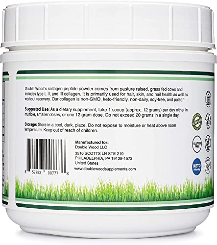 Collagen Peptides Powder - Hydrolyzed Collagen, Keto Safe - 16.08oz - Multi Type 1, 2 Double Wood Supplements buy supplements canada