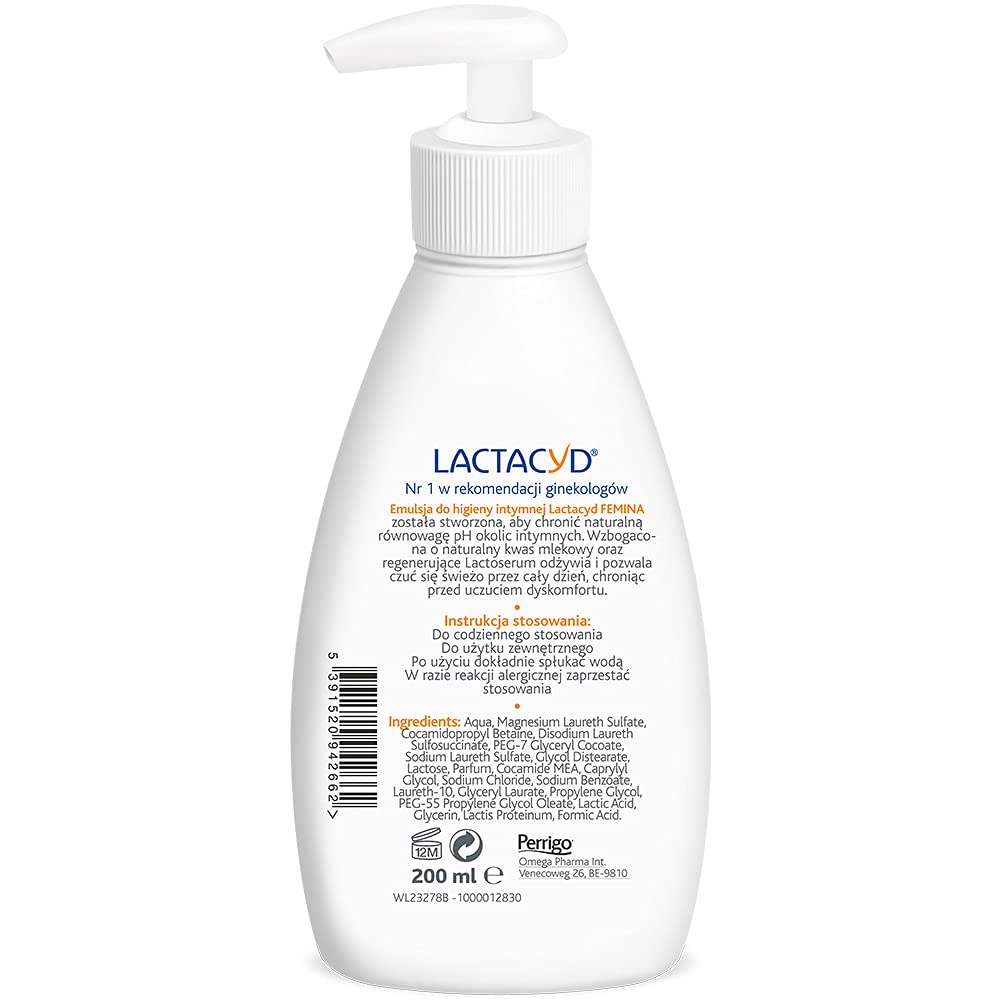 Lactacyd Femina Emulsion for Intimate Hygiene 200 ml Lactacyd buy supplements canada