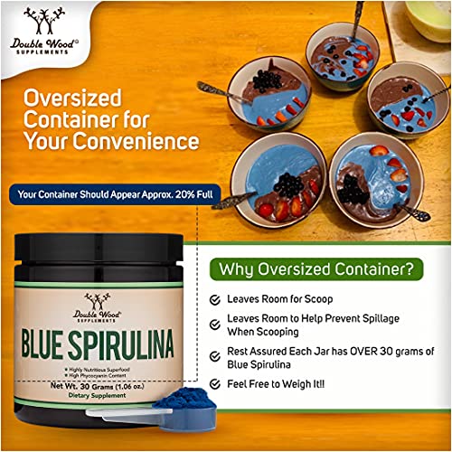 Blue Spirulina Powder - Maximum 35% Phycocyanin Content, Superfood Powder from Blue Double Wood Supplements buy supplements canada