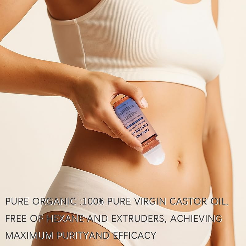 Organic Castor Oil with Rose Quartz Roller, Cold-Pressed Pure Organic Castor Oil Roller Ball for Hair Growth, Eyelashes, Eyebrows & Skin, 1.7 fl oz(1) Olavita Serum buy supplements canada