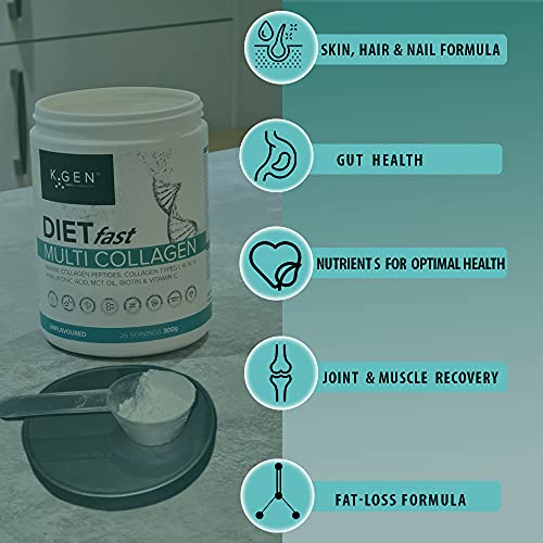 K-GEN Multi Collagen Peptides Powder Hydrolyzed Grass Fed Bovine, Wild Caught Marine | Advanced Diet Collagen Types I, III, IV & V Hyaluronic K GEN ketogenic enhancement buy supplements canada