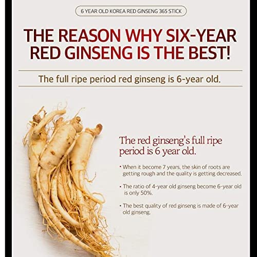 6 Years Red Ginseng 365 Stick Korea ginseng buy supplements canada