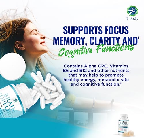 1 Body Brain Support: Twin Pack - 90 Capsules Each - Alpha GPC 1 Body buy supplements canada