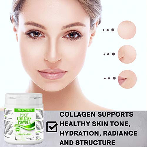 Collagen Powder Marine Supplement | Hydrolyzed Protein peptides with Hyaluronic Acid Vitamin C Biotin etc for Women Men Pure Food Supplements buy supplements canada