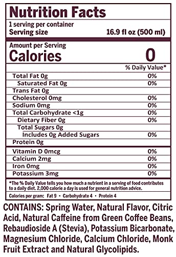 Cafeina - Naturally Flavored Black Cherry Caffeinated Spring Water (12 Pack) - 100mg Caffeine CAFEINA buy supplements canada