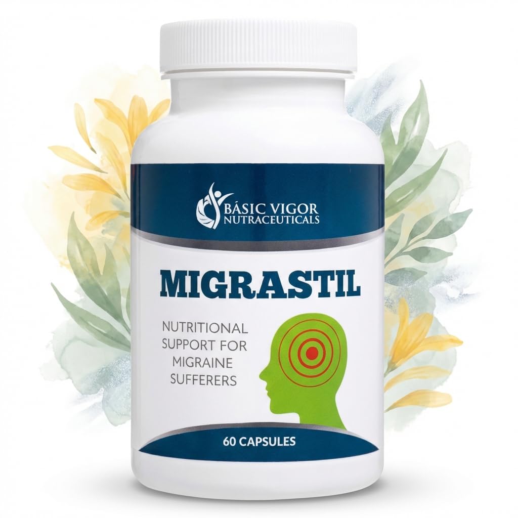 Basic Vigor Migrastil Migraine Support Capsules. Feverfew, Magnesium, Taurine & Vitamin B1 for Migraines Natural Supplement. Made in The USA. Vegan and Gluten Free. Basic Vigor buy supplements canada