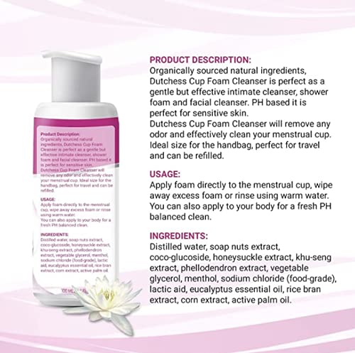 Dutchess Menstrual Cup Foaming Cleanser (3.4 oz) - Suitable for Silicone Menstrual Cups DUTCHESS buy supplements canada