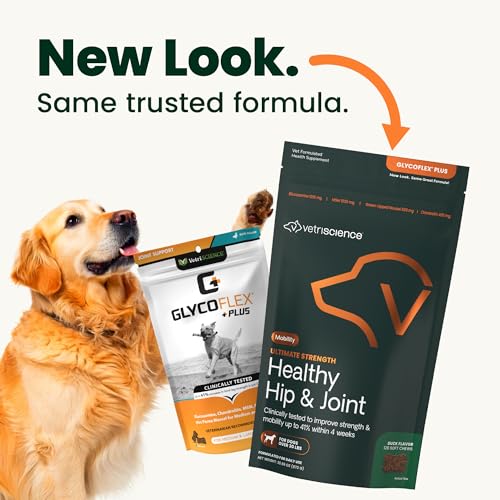 VetriScience Ultimate Strength Healthy Hip & Joint Chews, GlycoFlex Glucosamine, Chondroitin and Green-Lipped Mussel Joint Support Supplement for Dogs, Soothe Joint Discomfort, Duck, 120 Count VETRISCIENCE buy supplements canada